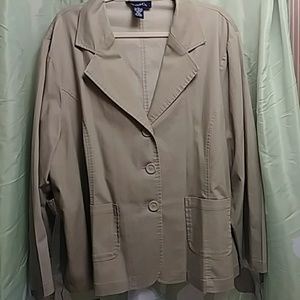 Women's khaki blazer by Denim & Co.